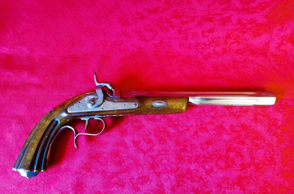 Reproduction 20ème siècle d'un pistolet de tir du 19ème siècle 