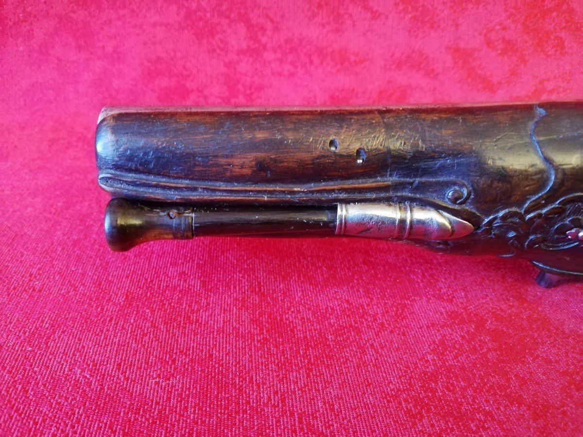 18th Century Flintlock Double-barreled Pistol -photo-1