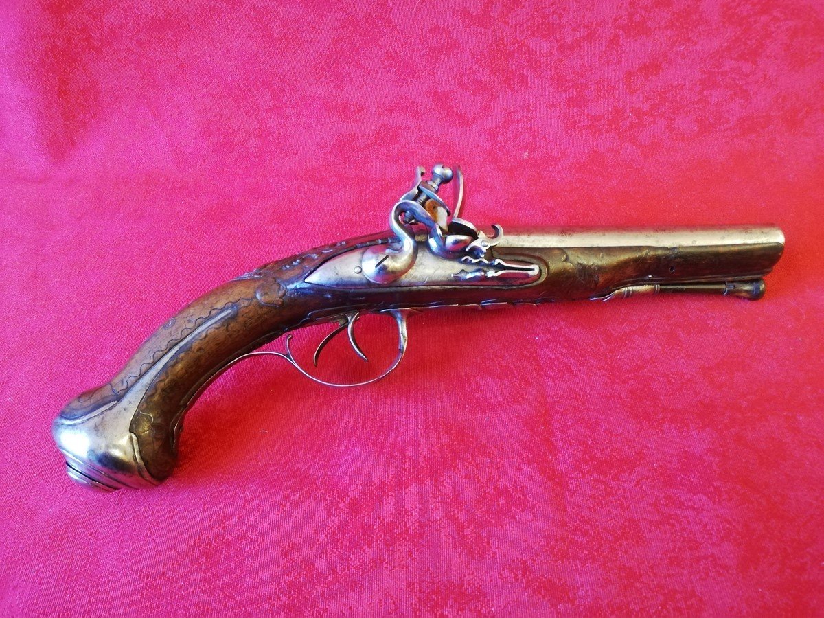 18th Century Flintlock Double-barreled Pistol -photo-2