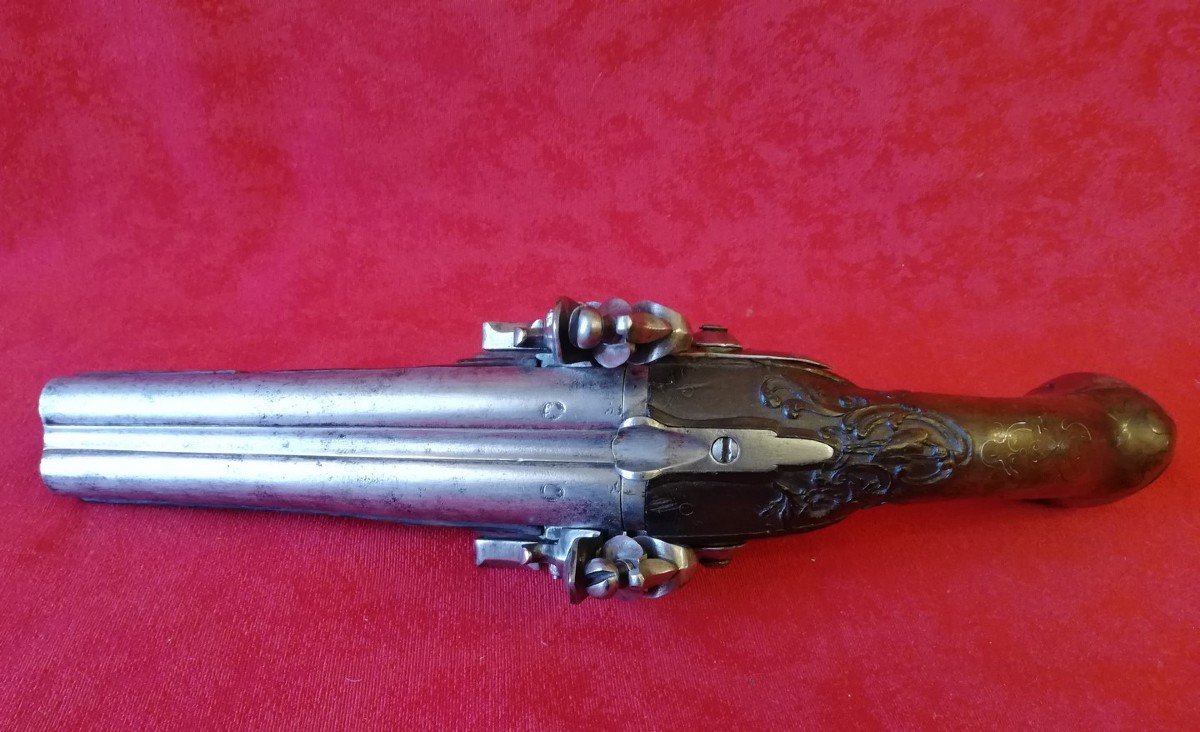 18th Century Flintlock Double-barreled Pistol -photo-4