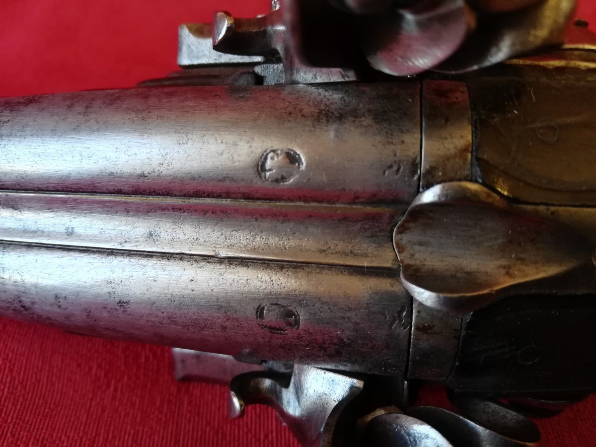 18th Century Flintlock Double-barreled Pistol -photo-5