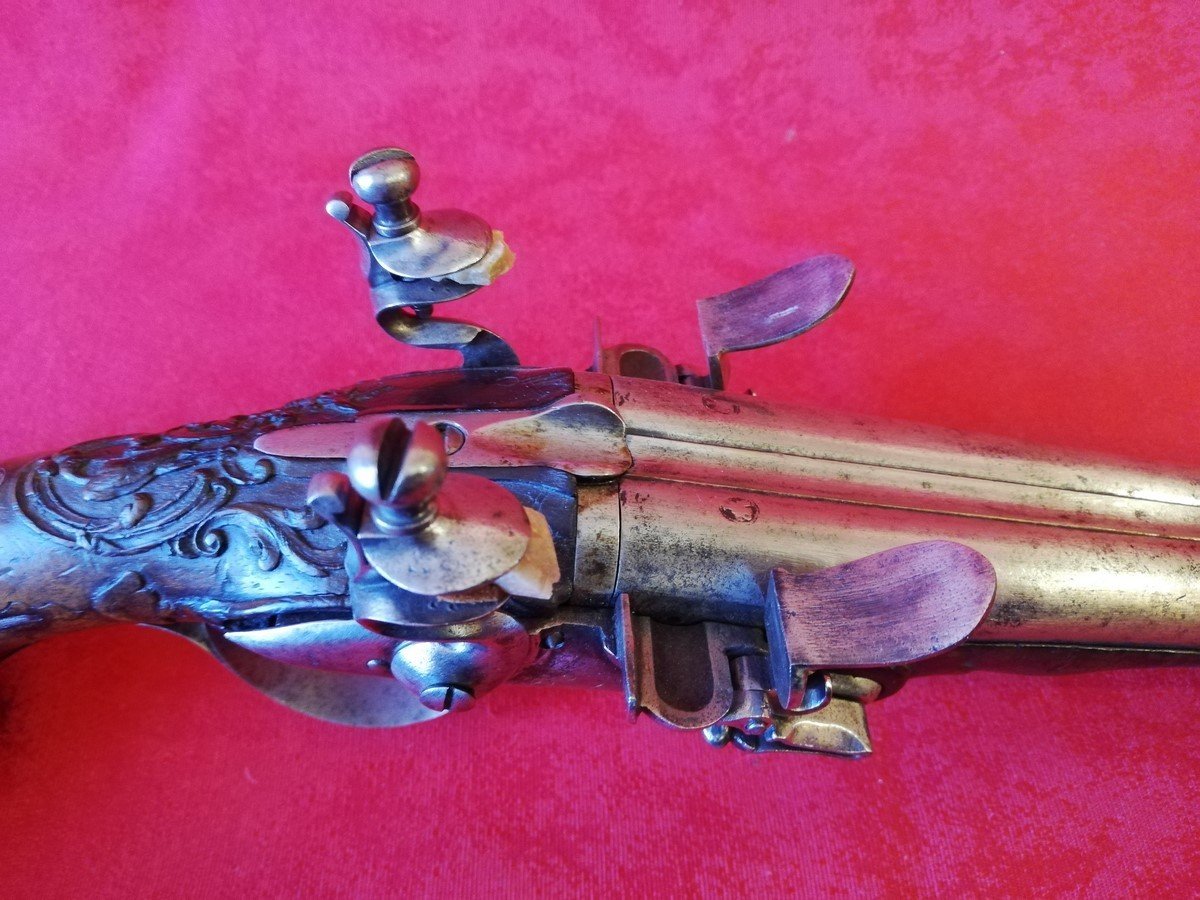 18th Century Flintlock Double-barreled Pistol -photo-7