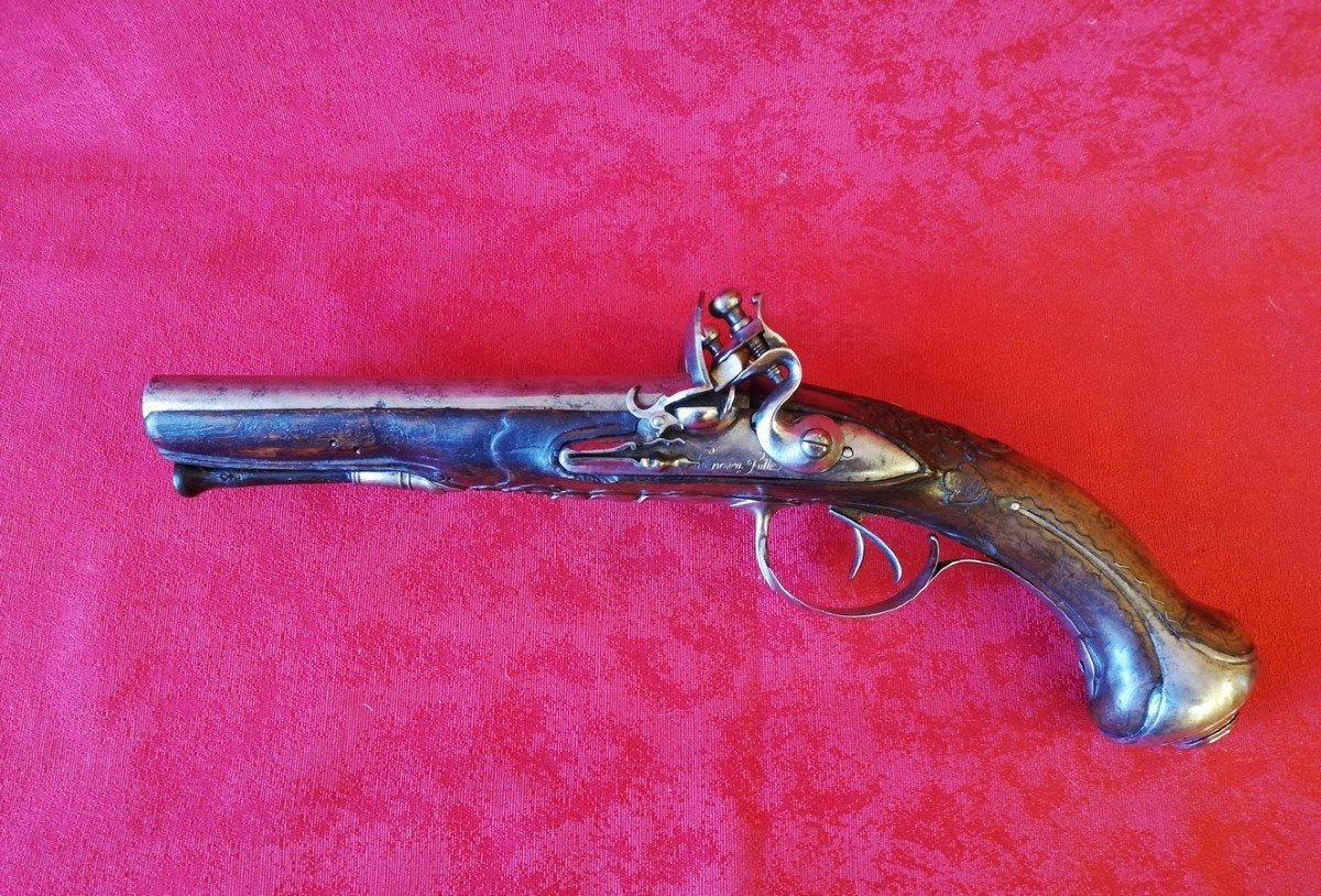 18th Century Flintlock Double-barreled Pistol 