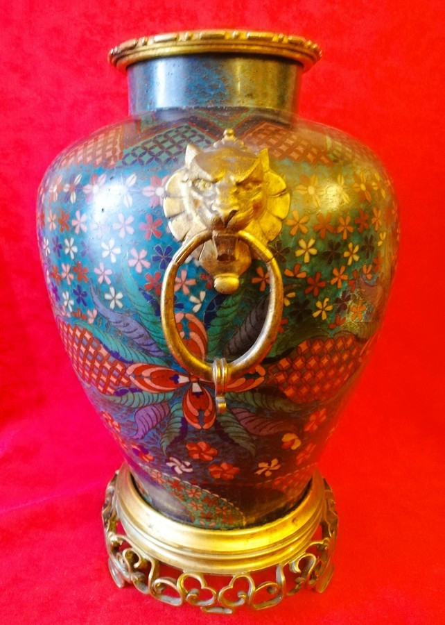 Grand vase en cloisonné -photo-1