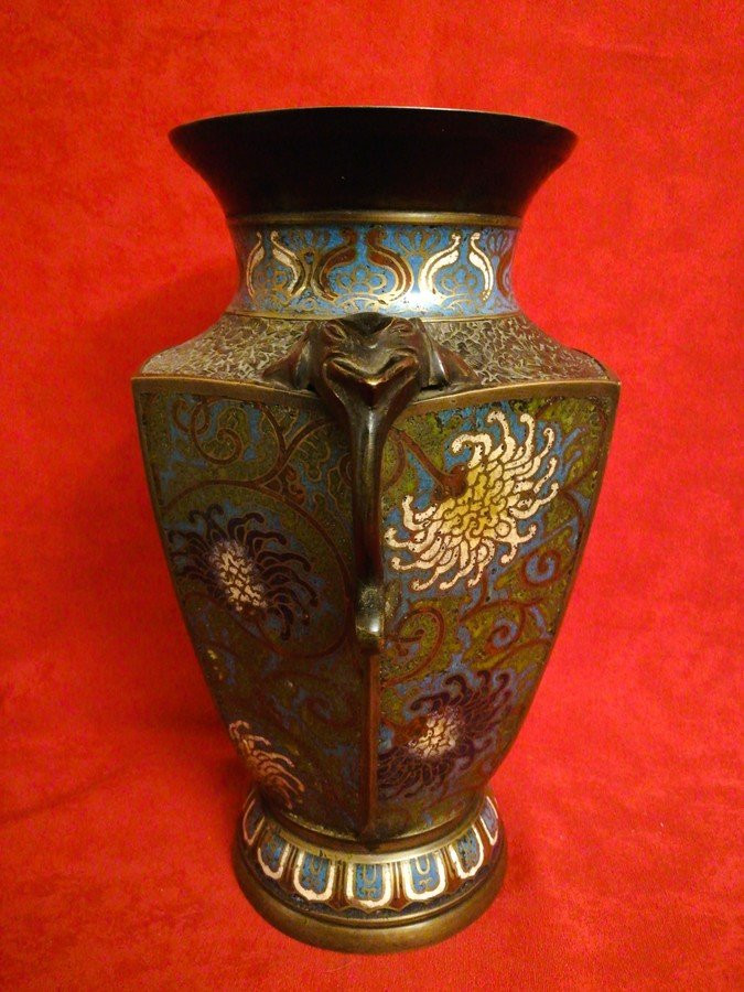 Vase cloisonné 19ème siècle -photo-4