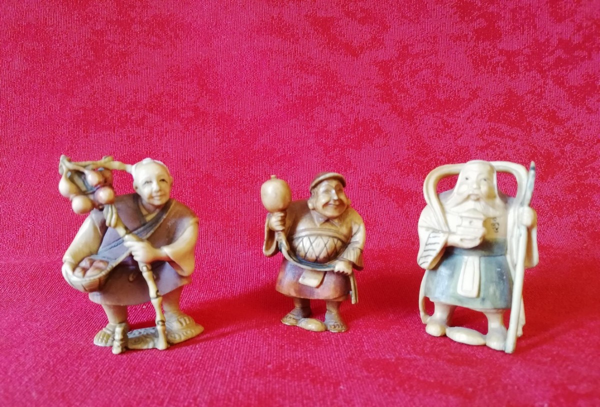 Three Small Ivory Figurines 