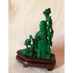 Statuette Chine en malachite