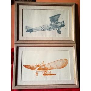 Pair Of Aviation Engravings 