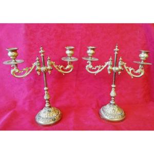 Pair Of Two-branched Candlesticks