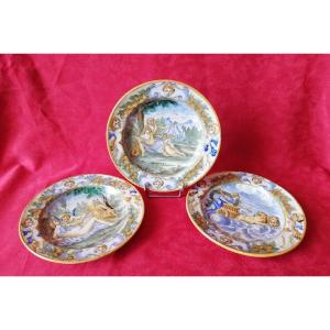 Three Majolica Plates 