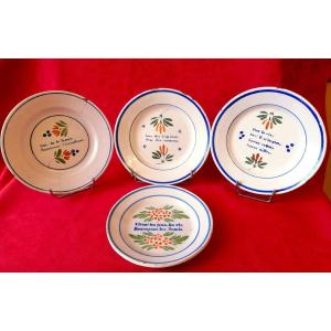 Four 19th Century Talking Plates 