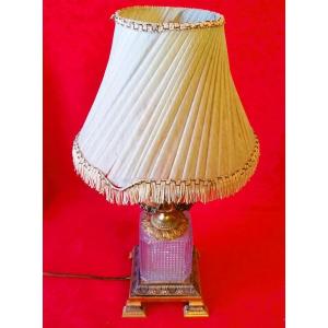 Crystal And Gilded Bronze Lamp 