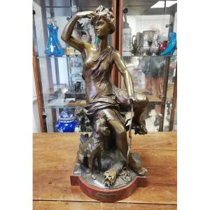 Bronze Diana With Wood 