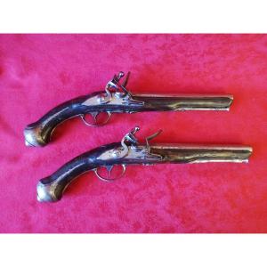 Pair Of 18th Century Flintlock Pistols 