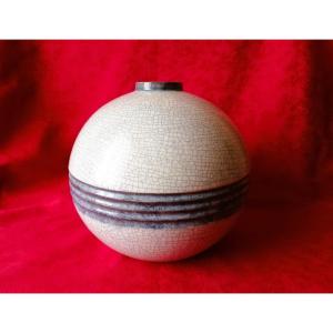 Cracked Ceramic Ball Vase 