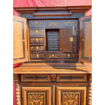 Buffet 2 corps cabinet en marqueterie