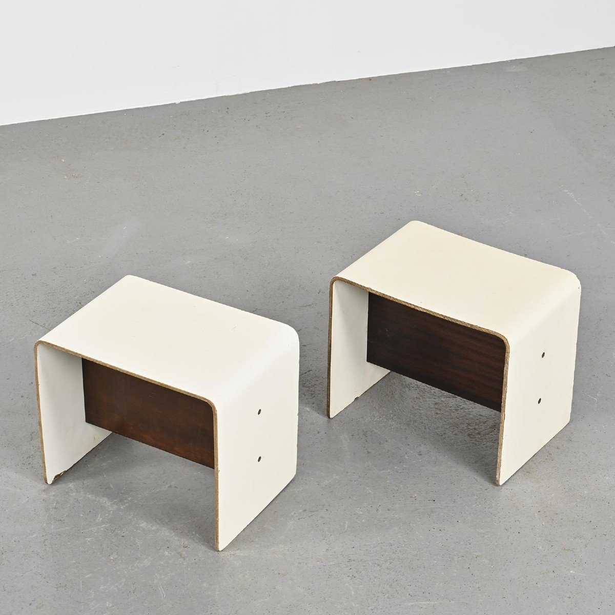  Pair Of Bedside Tables By Pierre Guariche, Circa 1968 -photo-4