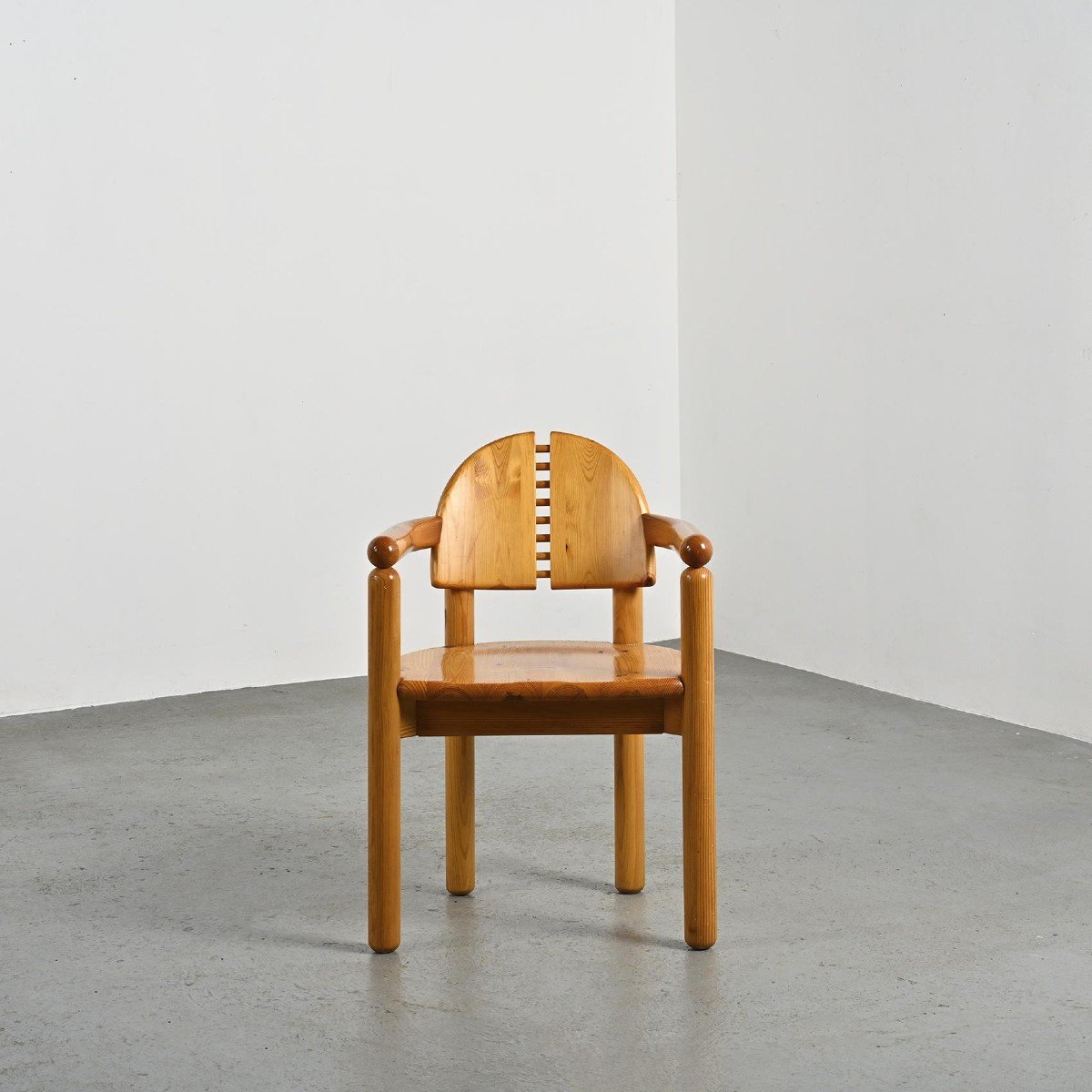 Fauteuil En Pin Massif Par Rainer Daumiller, Circa 1970-photo-2