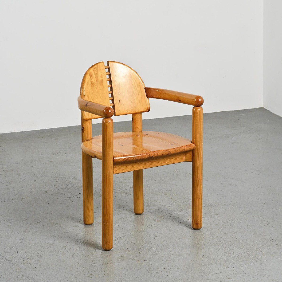 Fauteuil En Pin Massif Par Rainer Daumiller, Circa 1970