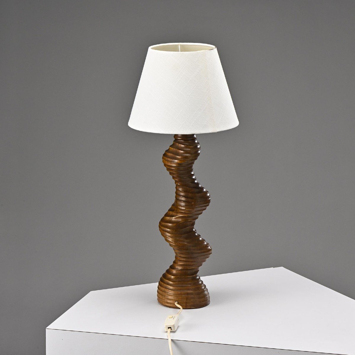 Brutalist Table Lamp, Temde Switzerland, Circa 1970 -photo-4