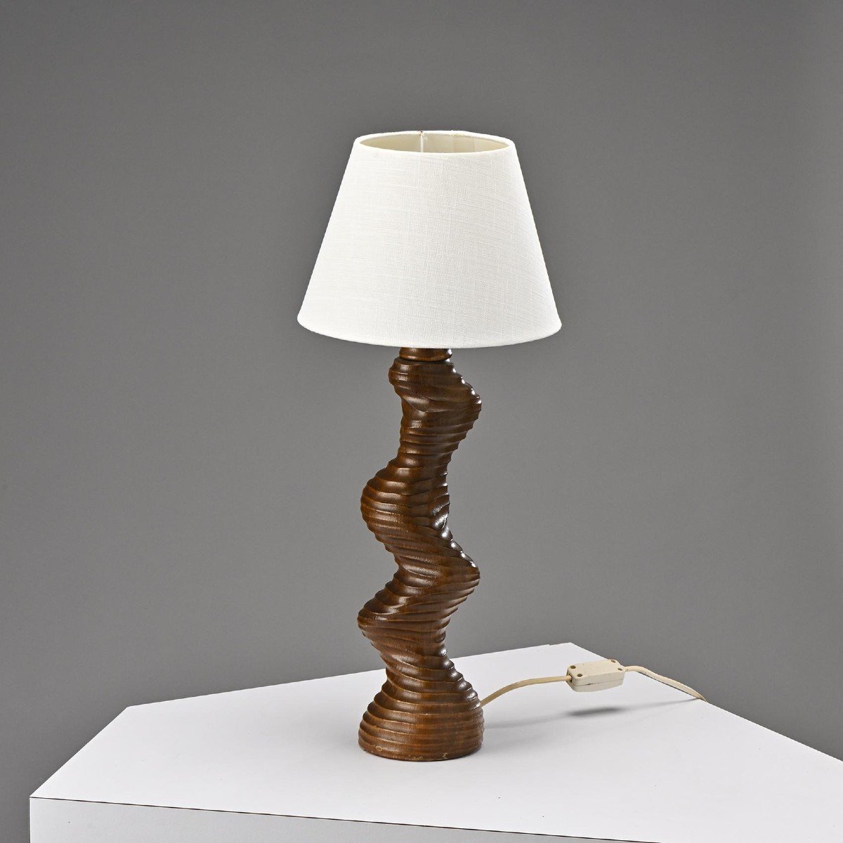 Brutalist Table Lamp, Temde Switzerland, Circa 1970 -photo-2