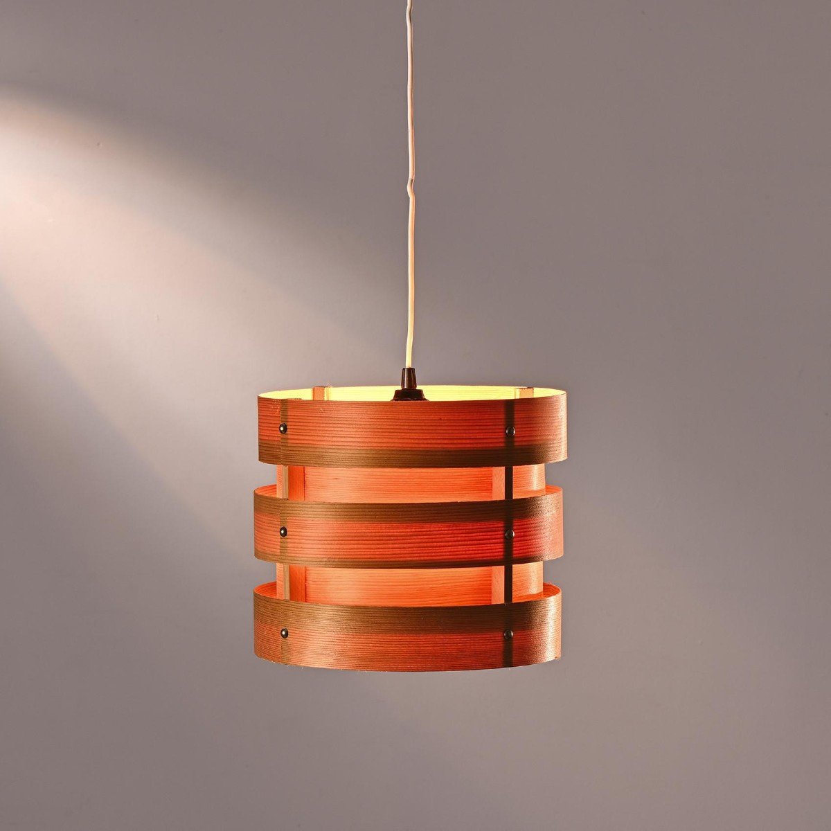 Wooden Pendant Lamp By Hans Agne Jakobsson, Circa 1960-photo-4