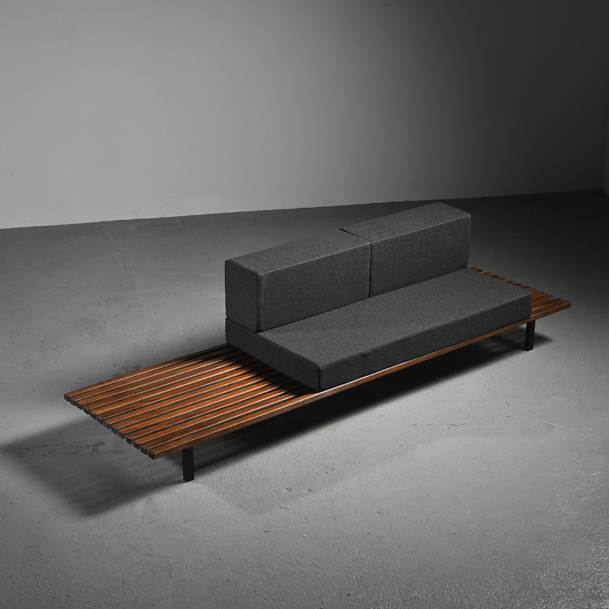 Charlotte Perriand Cansado Mahogany Bench, Circa 1962.