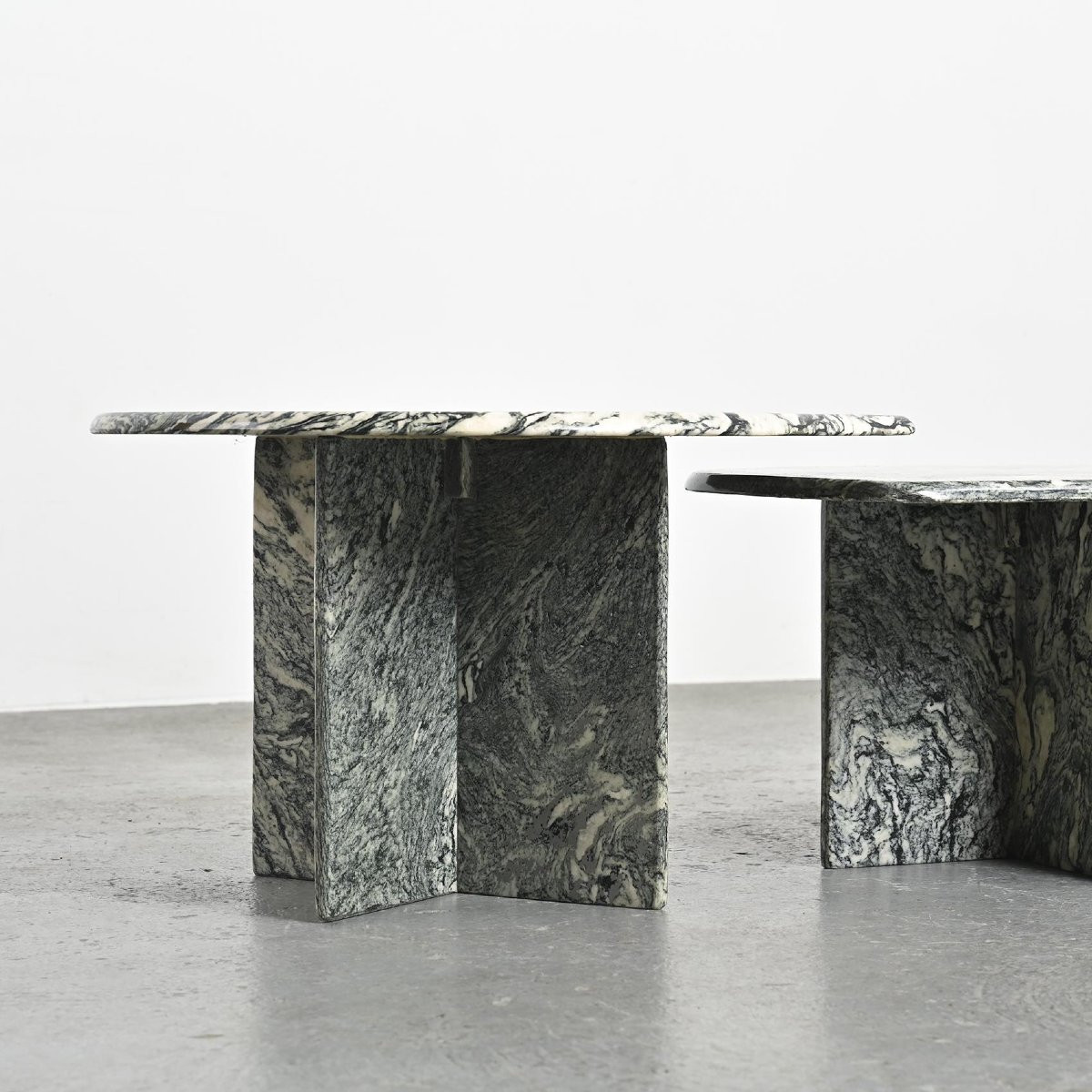 Pair Of Marble Nesting Tables, Italy 1970-photo-3