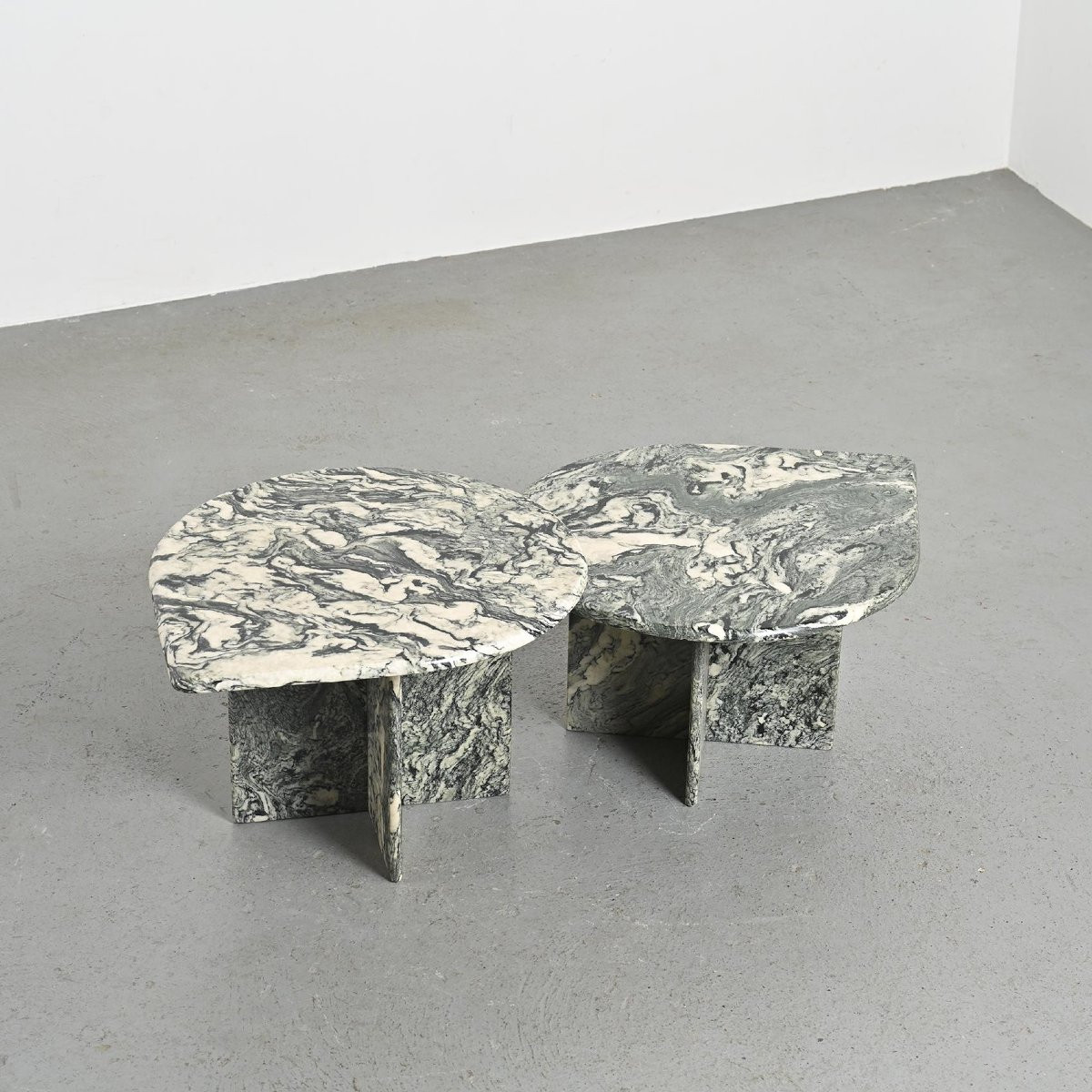 Pair Of Marble Nesting Tables, Italy 1970-photo-2