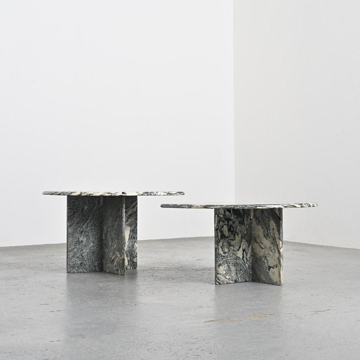 Pair Of Marble Nesting Tables, Italy 1970-photo-3