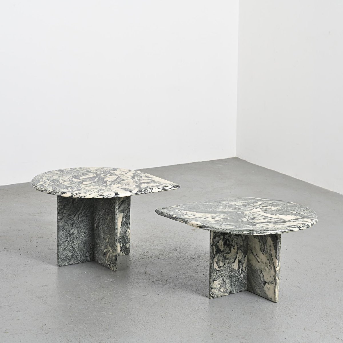 Pair Of Marble Nesting Tables, Italy 1970-photo-4