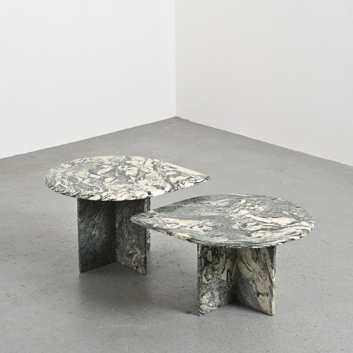 Pair Of Marble Nesting Tables, Italy 1970-photo-5