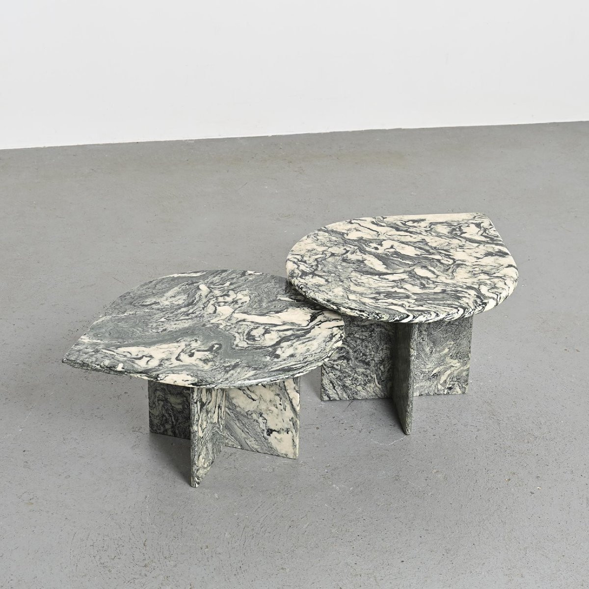 Pair Of Marble Nesting Tables, Italy 1970-photo-6