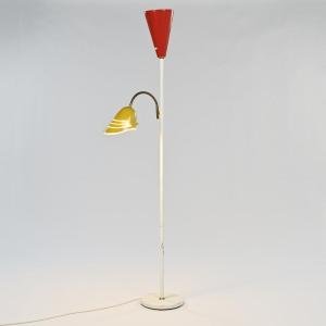 Italian Floor Lamp In Lacquered Metal, Circa 1960