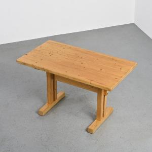 Solid Pine Table, Les Arcs, France