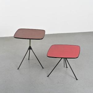 Paire De Tables De Camping, Attribuée à Willy Guhl, Edition Belmet Zurich