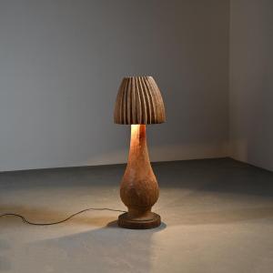 Grande Lampe Brutaliste à La Gouge, Circa 1970 