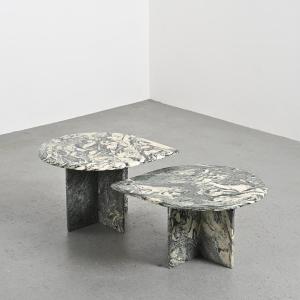 Pair Of Marble Nesting Tables, Italy 1970