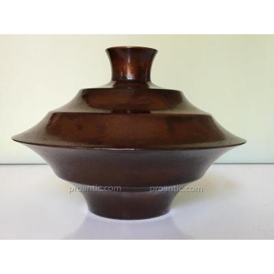 Kozan Bronze Vase, Ikebana, Tea Ceremony, Circa 1960