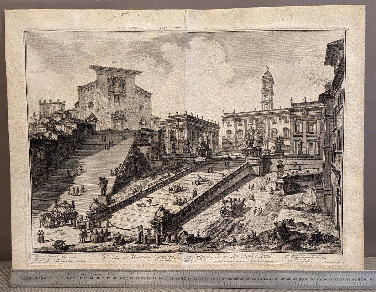 Piranese . Veduta Del Romano Campidoglio Con Scalinata Che Va Alla Chiesa d'Araceli ( Vers1775)-photo-2