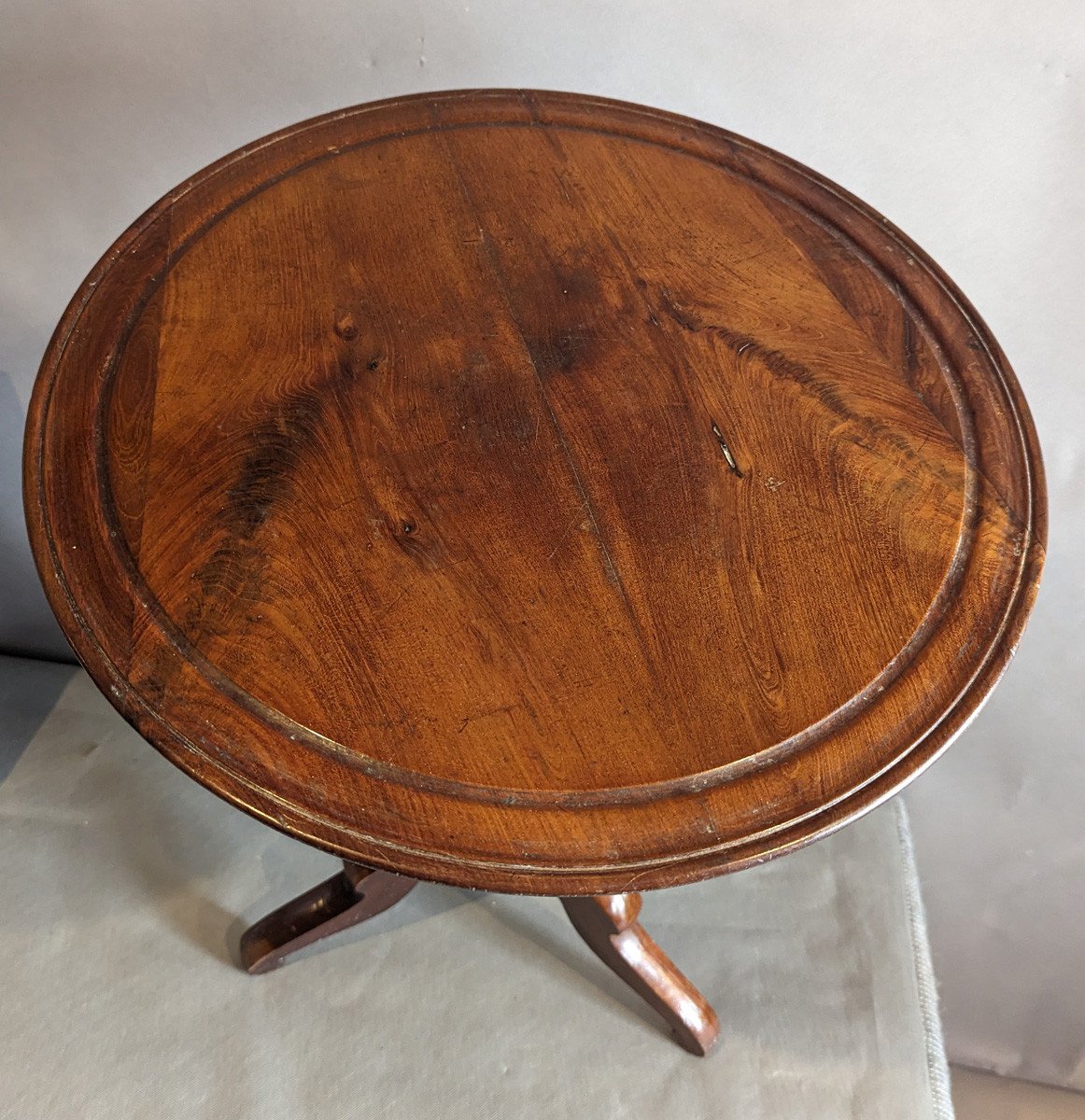 Small Pedestal Table Tilting Top 19th In Mahogany-photo-4