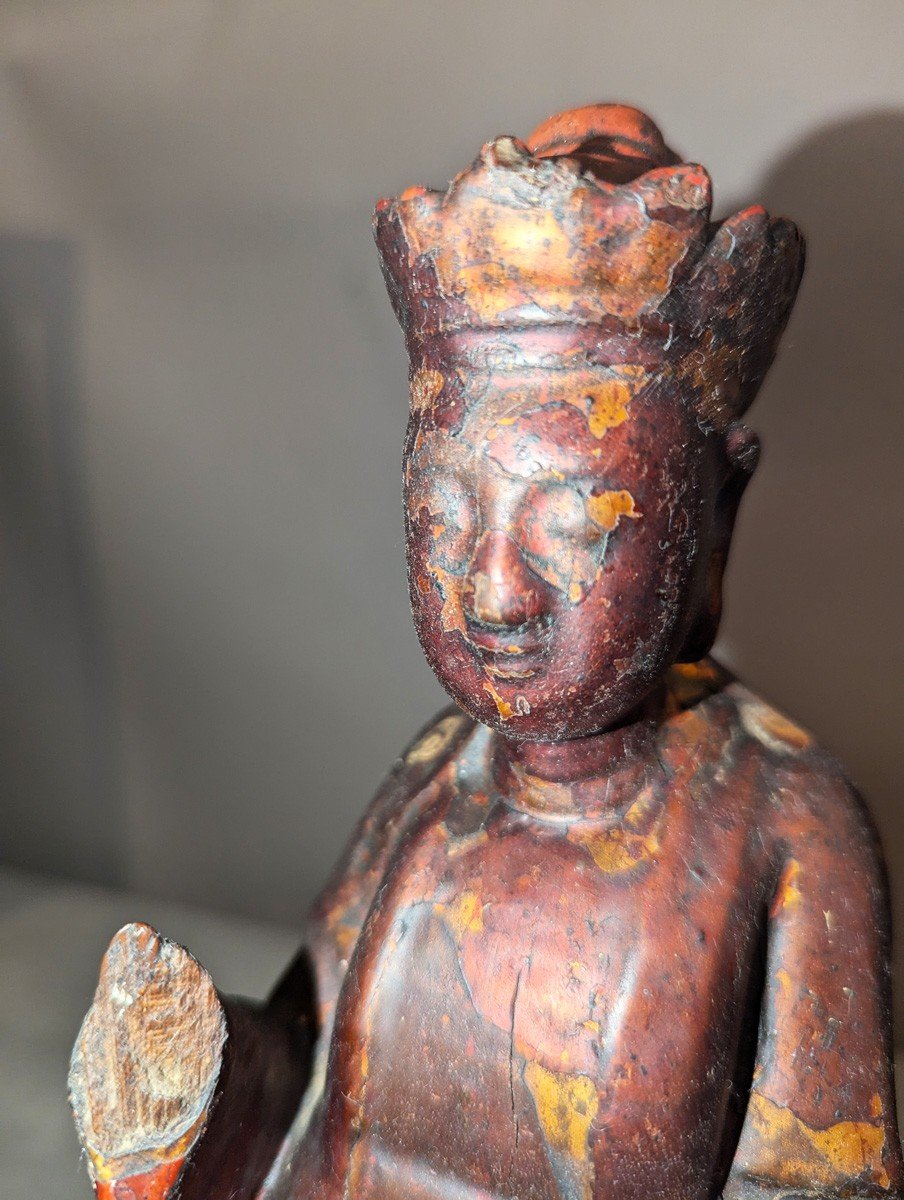 2 Monk Statuettes. Vietnam - 19th Century -photo-2