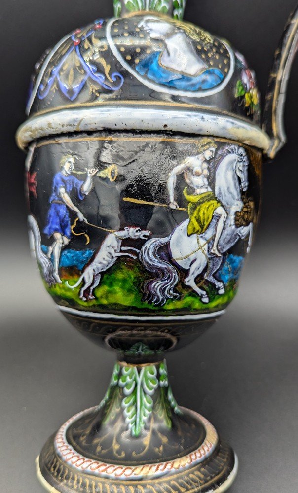 Painted Enamel Ewer 17th Century? (period And Enameler To Be Determined) - Limoges-photo-2