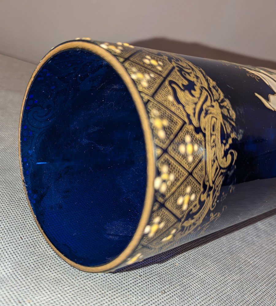 François Théodore Legras: Enameled Vase Decorated With Lonquils-photo-1