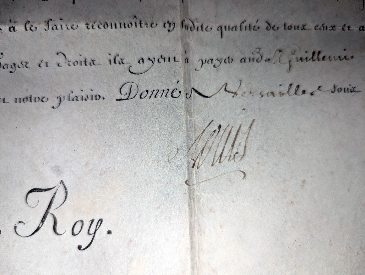 Autographe De Louis XV Sur Velin 1759-photo-3