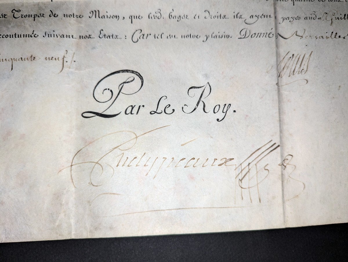 Autographe De Louis XV Sur Velin 1759-photo-4