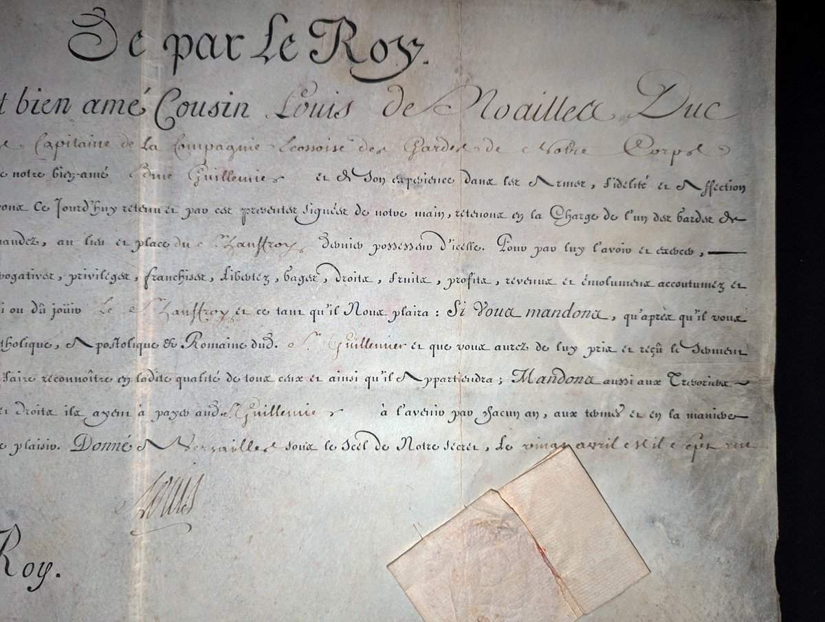 Autographe De Louis XV Sur Velin 1759-photo-2