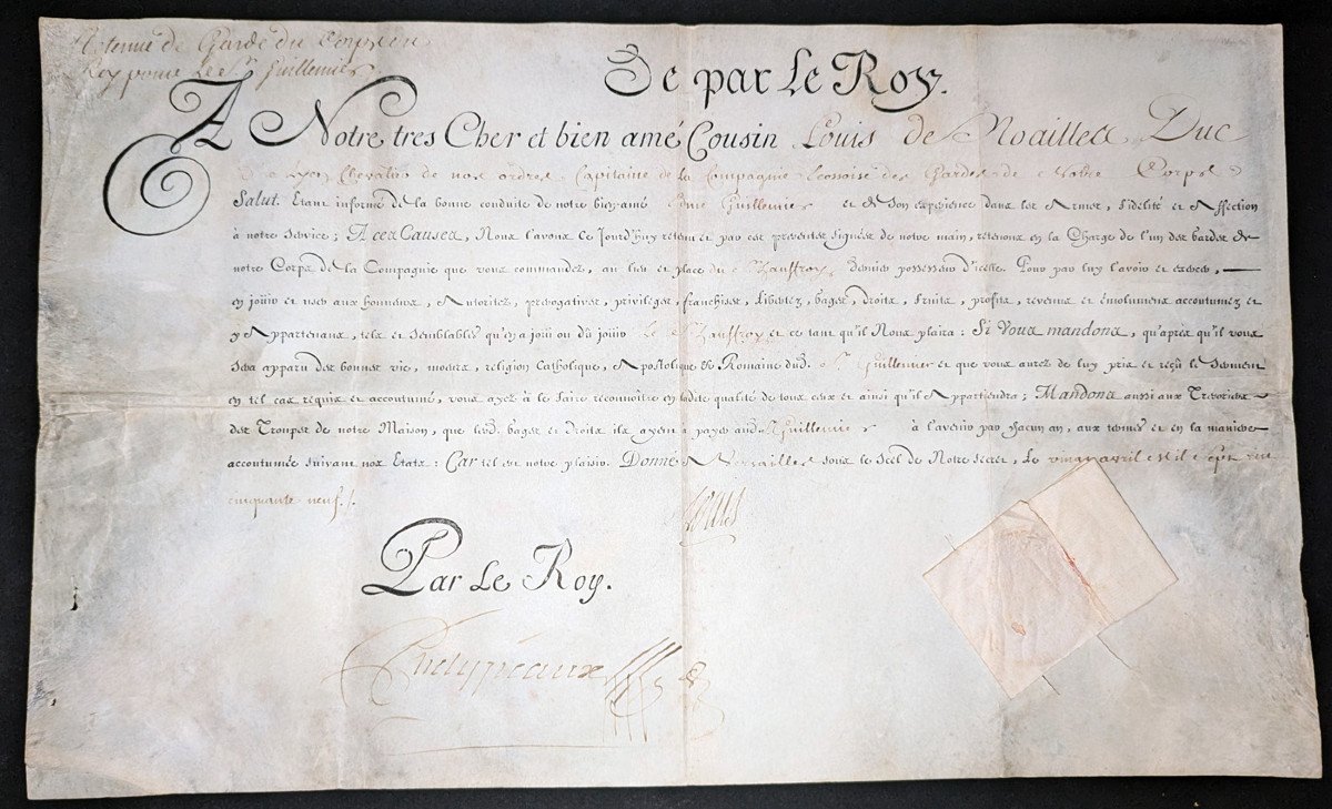 Autographe De Louis XV Sur Velin 1759