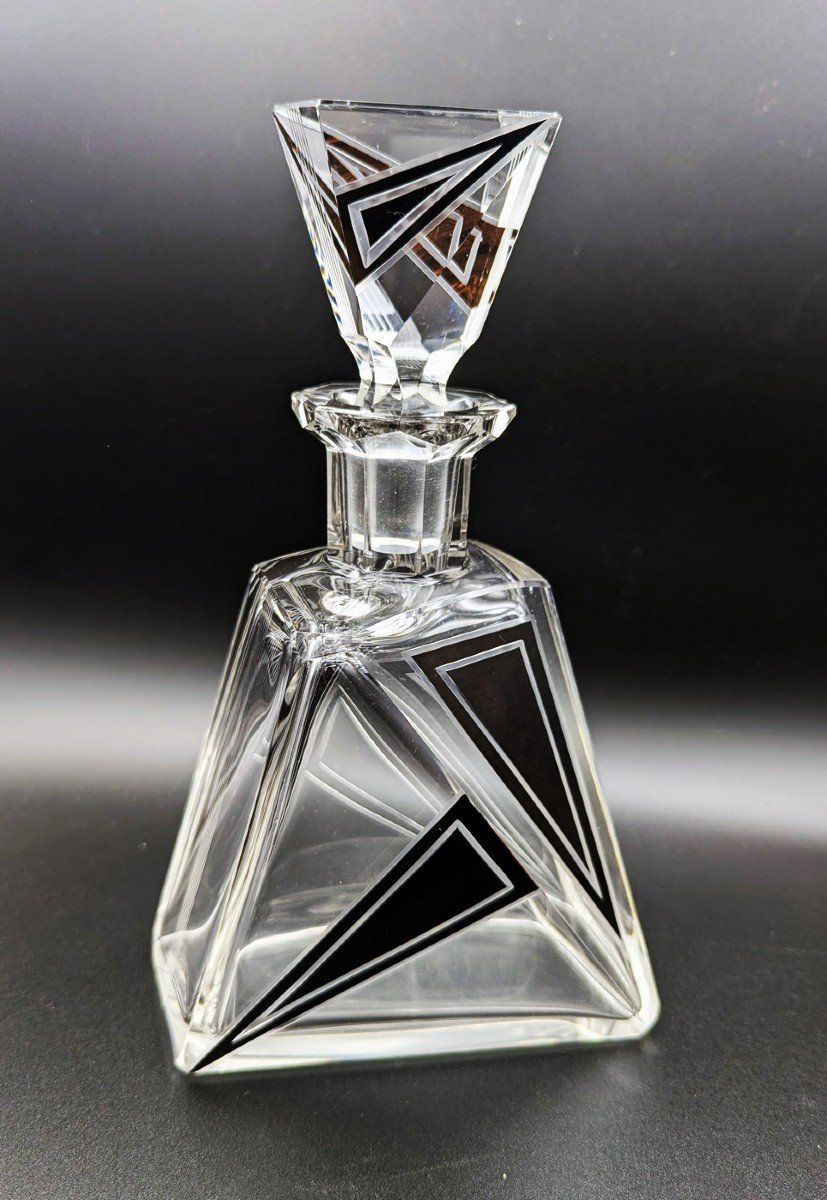 Karl Palda, Crystal Liqueur Service, Art Deco Period, Cubist Decor-photo-2