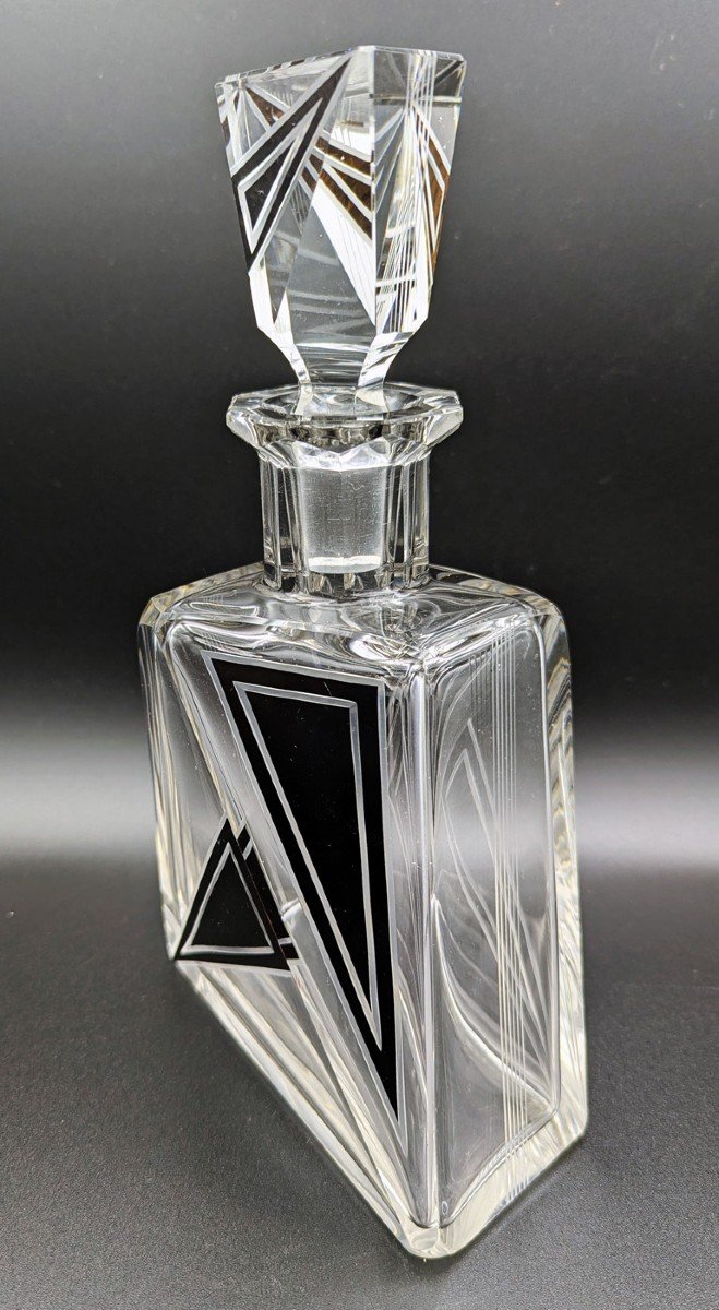 Karl Palda, Crystal Liqueur Service, Art Deco Period, Cubist Decor-photo-2